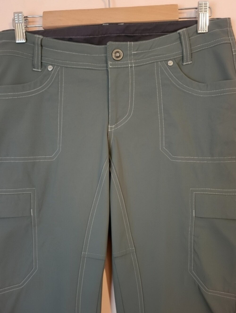 Kuhl Splash Roll-Up Cargo Pants, Olive Green, 32 Waist, Size 12, EUC - Picture 5 of 10